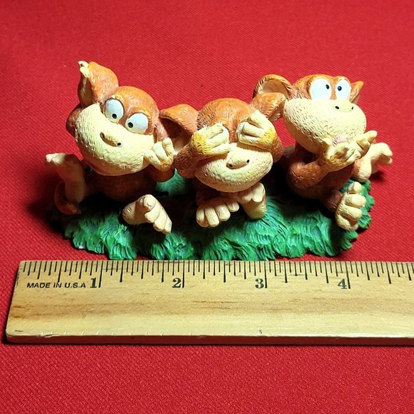 Russ Monkey Business Hear See Speak No Evil Figurine Ceramic Decor - Picture 9 of 12